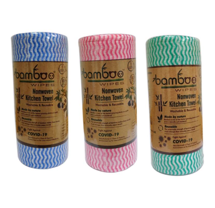 non-woven-kitchen-towel-blue-green-pink